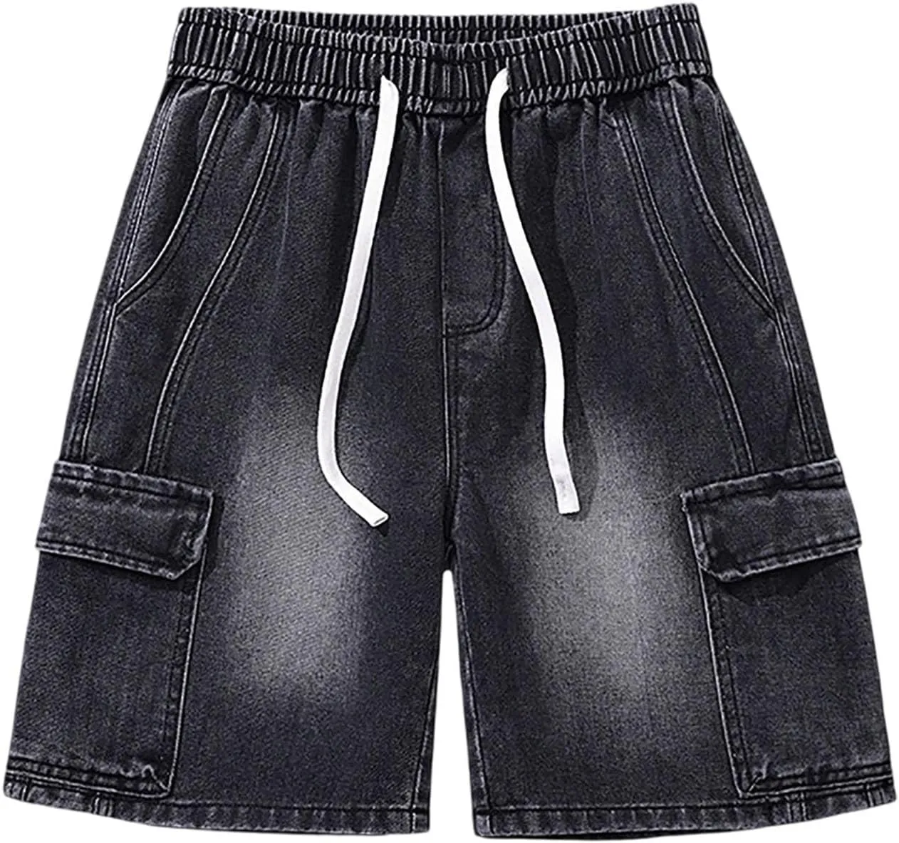 Mens Loose Hip Hop Cropped Jean Shorts Work Denim Shorts with Pockets Summer Casual 2025 Trendy Streetwear