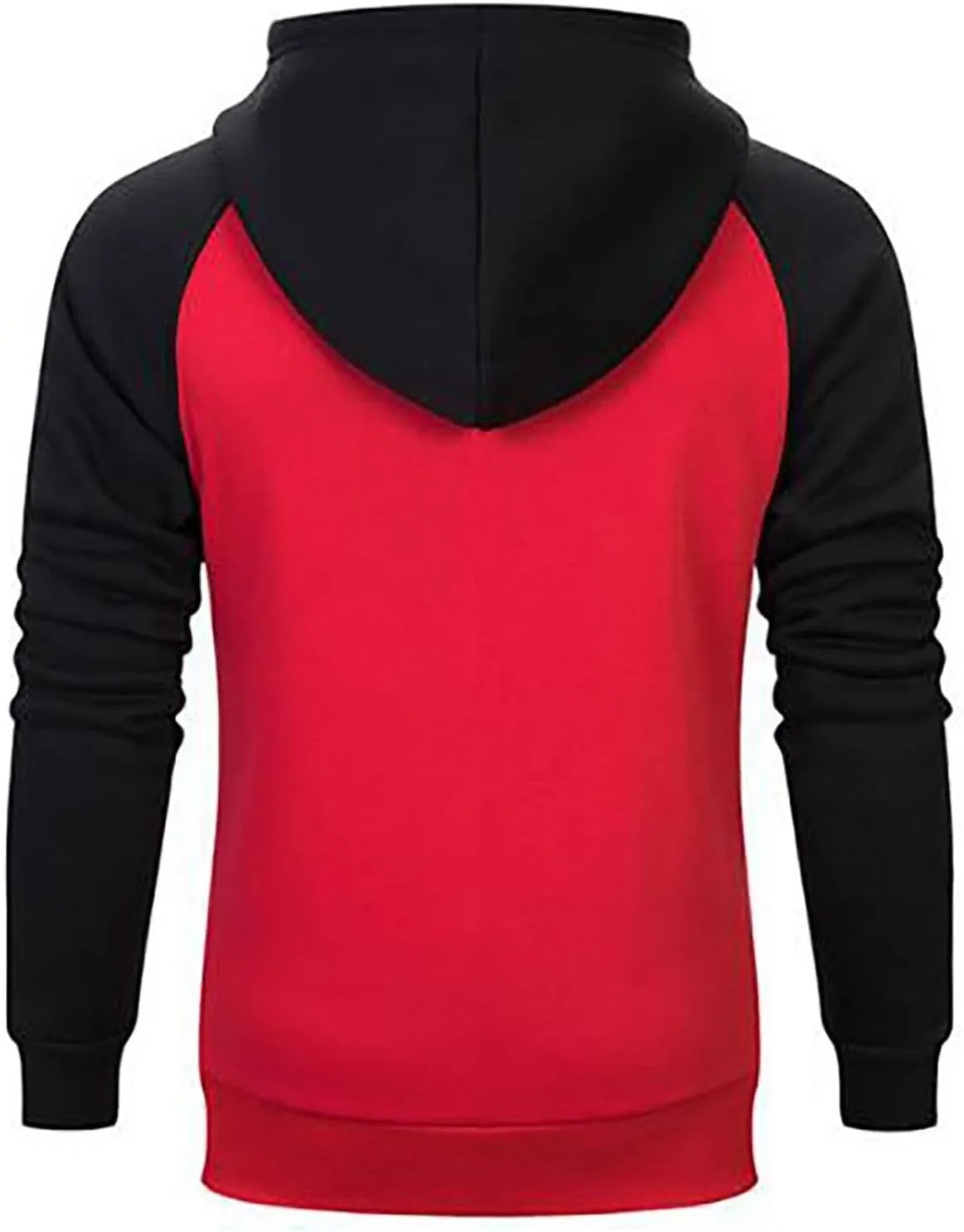 Men's Novelty Color Block Pullover Hoodie Casual Hooded Sweatshirts Full Zip Jacket with Kangaroo Pocket for Men