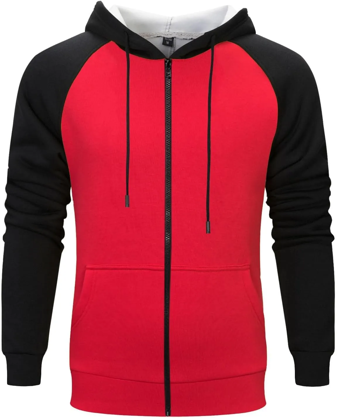 Men's Novelty Color Block Pullover Hoodie Casual Hooded Sweatshirts Full Zip Jacket with Kangaroo Pocket for Men