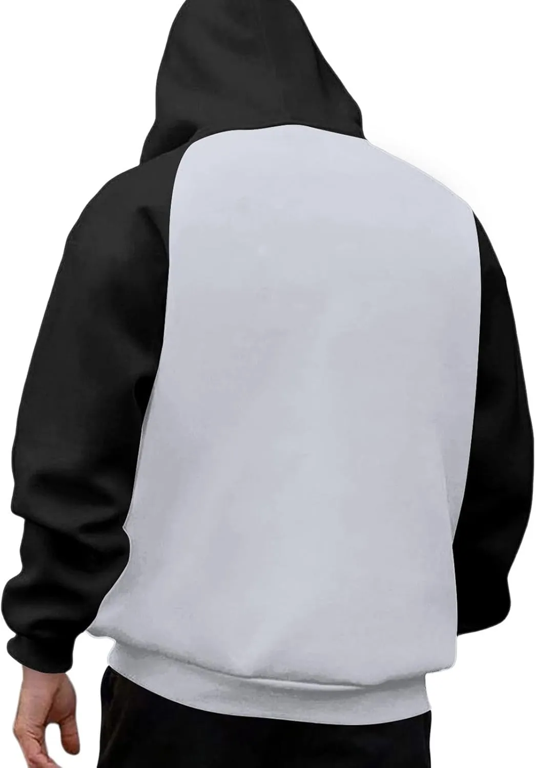 Men's Novelty Color Block Pullover Hoodie Casual Hooded Sweatshirts Full Zip Jacket with Kangaroo Pocket for Men