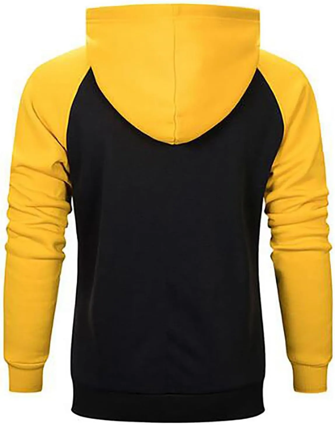 Men's Novelty Color Block Pullover Hoodie Casual Hooded Sweatshirts Full Zip Jacket with Kangaroo Pocket for Men