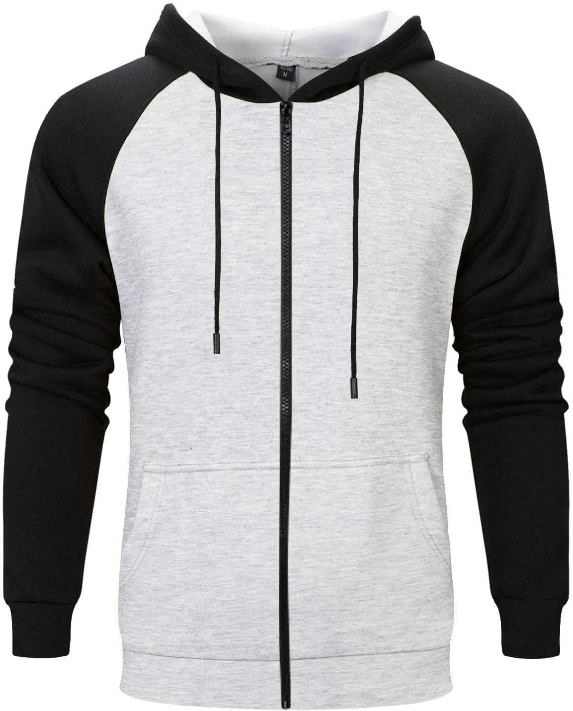 Men's Novelty Color Block Pullover Hoodie Casual Hooded Sweatshirts Full Zip Jacket with Kangaroo Pocket for Men