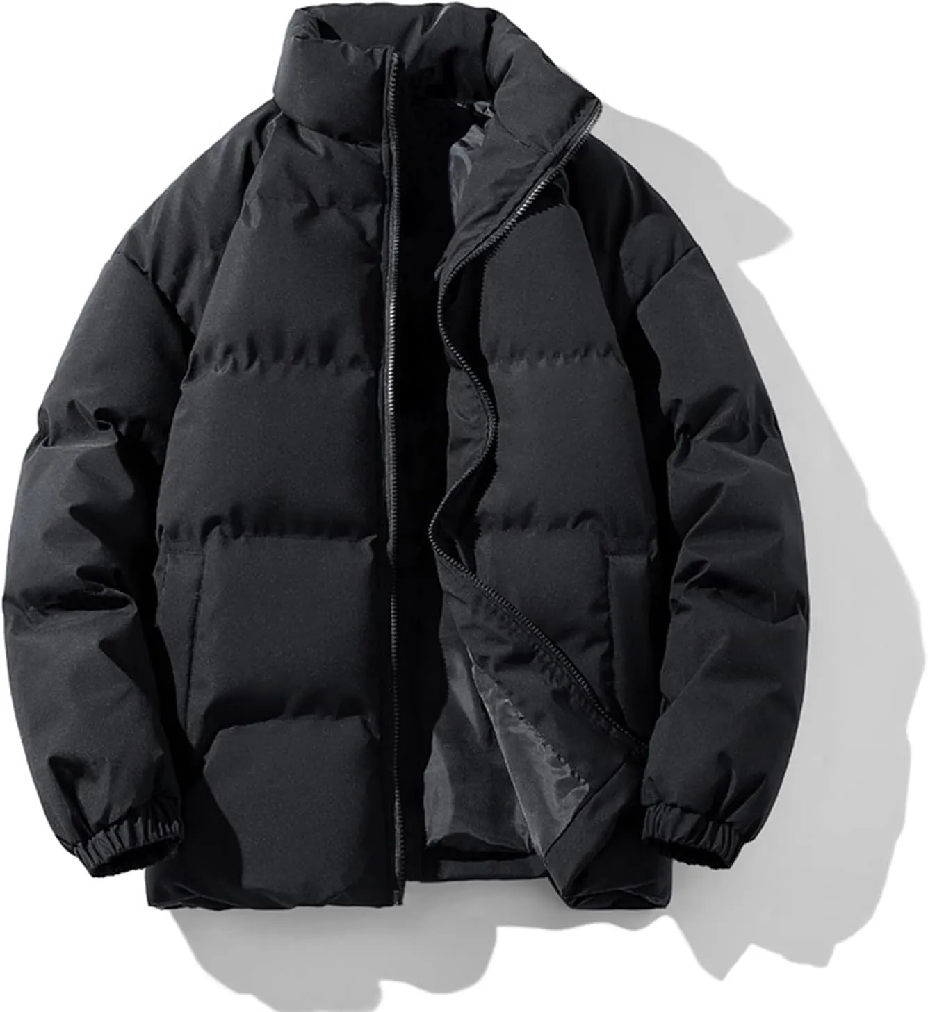 Men's Packable Puffer Jacket Coat Warm Jacket Fleece Lined Thicken Insulated Windproof Down Outwear Jackets, M-5XL