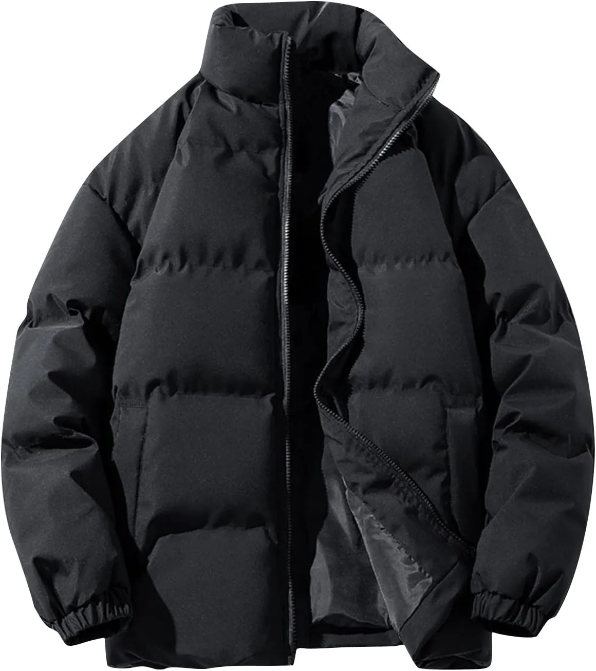 Men's Packable Puffer Jacket Coat Warm Jacket Fleece Lined Thicken Insulated Windproof Down Outwear Jackets, M-5XL