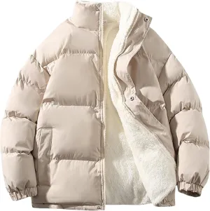 Men's Packable Puffer Jacket Coat Warm Jacket Fleece Lined Thicken Insulated Windproof Down Outwear Jackets, M-5XL