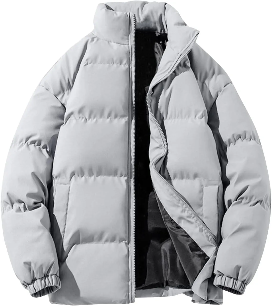 Men's Packable Puffer Jacket Coat Warm Jacket Fleece Lined Thicken Insulated Windproof Down Outwear Jackets, M-5XL