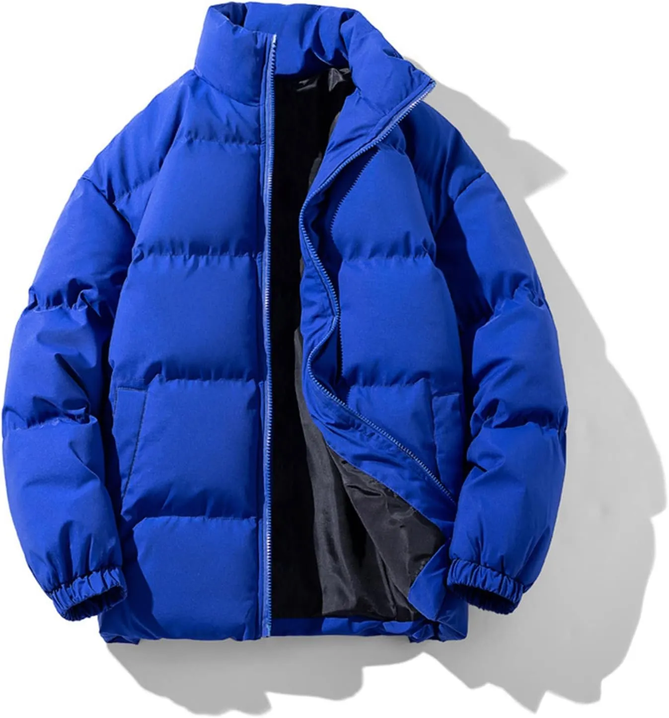 Men's Packable Puffer Jacket Coat Warm Jacket Fleece Lined Thicken Insulated Windproof Down Outwear Jackets, M-5XL
