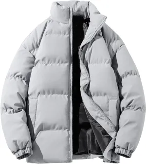 Men's Packable Puffer Jacket Coat Warm Jacket Fleece Lined Thicken Insulated Windproof Down Outwear Jackets, M-5XL