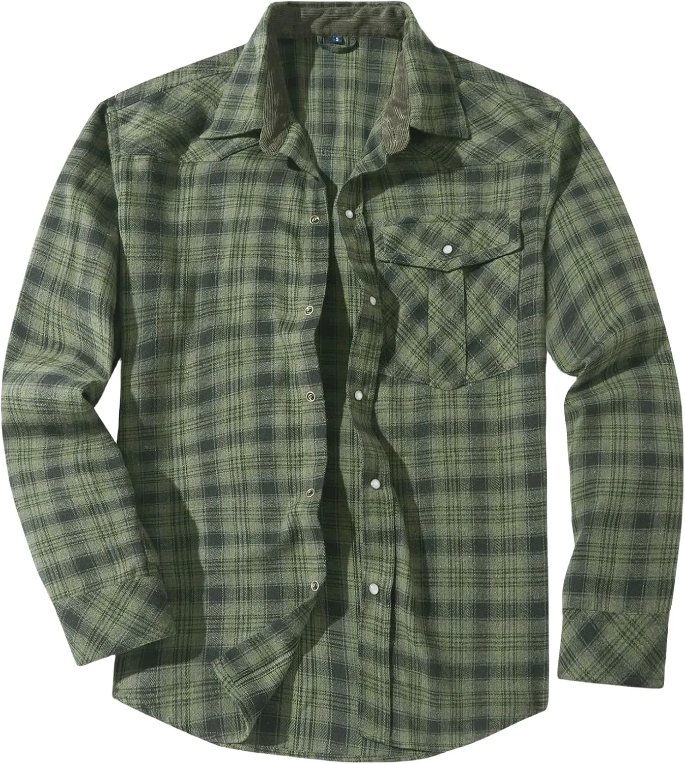 Mens Plaid Flannel Jackets Lapel Long Sleeves Cardigan Casual Coats Loose Button Down Tops Trendy Clothes
