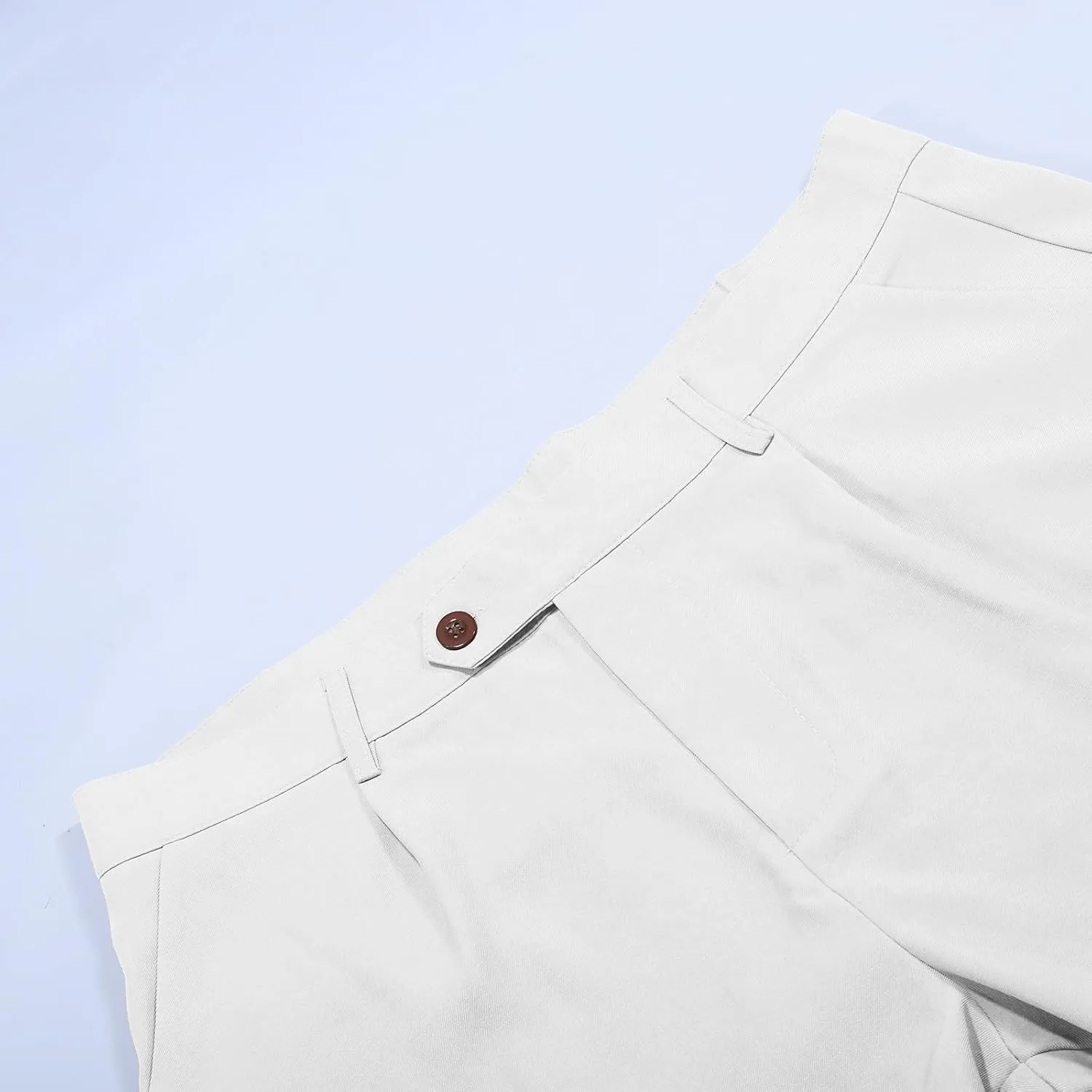 Men's Pleated Dress Pants Classic Business Straight Leg Casual Pants Outdoor Baggy Wide Leg Suit Trousers with Pocket