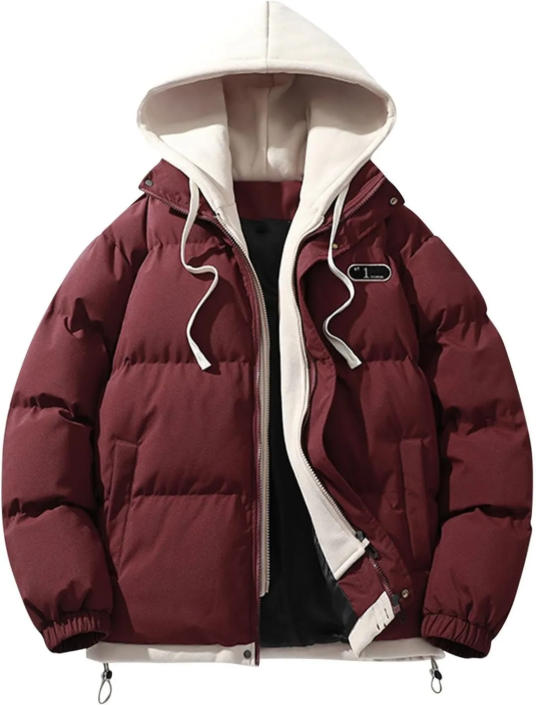 Mens Puffer Jacket Hooded Heavyweight Windproof Winter Parka Jacket Warm Thicken Down Coat for Snow Ski Hiking Travel