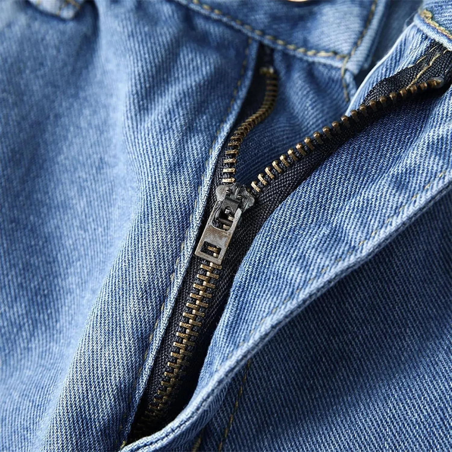Men's Relaxed Fit Flex Jeans Solid Classic Regular Straight Leg Jean Casual Loose Fit Trousers with Pockets for Daily