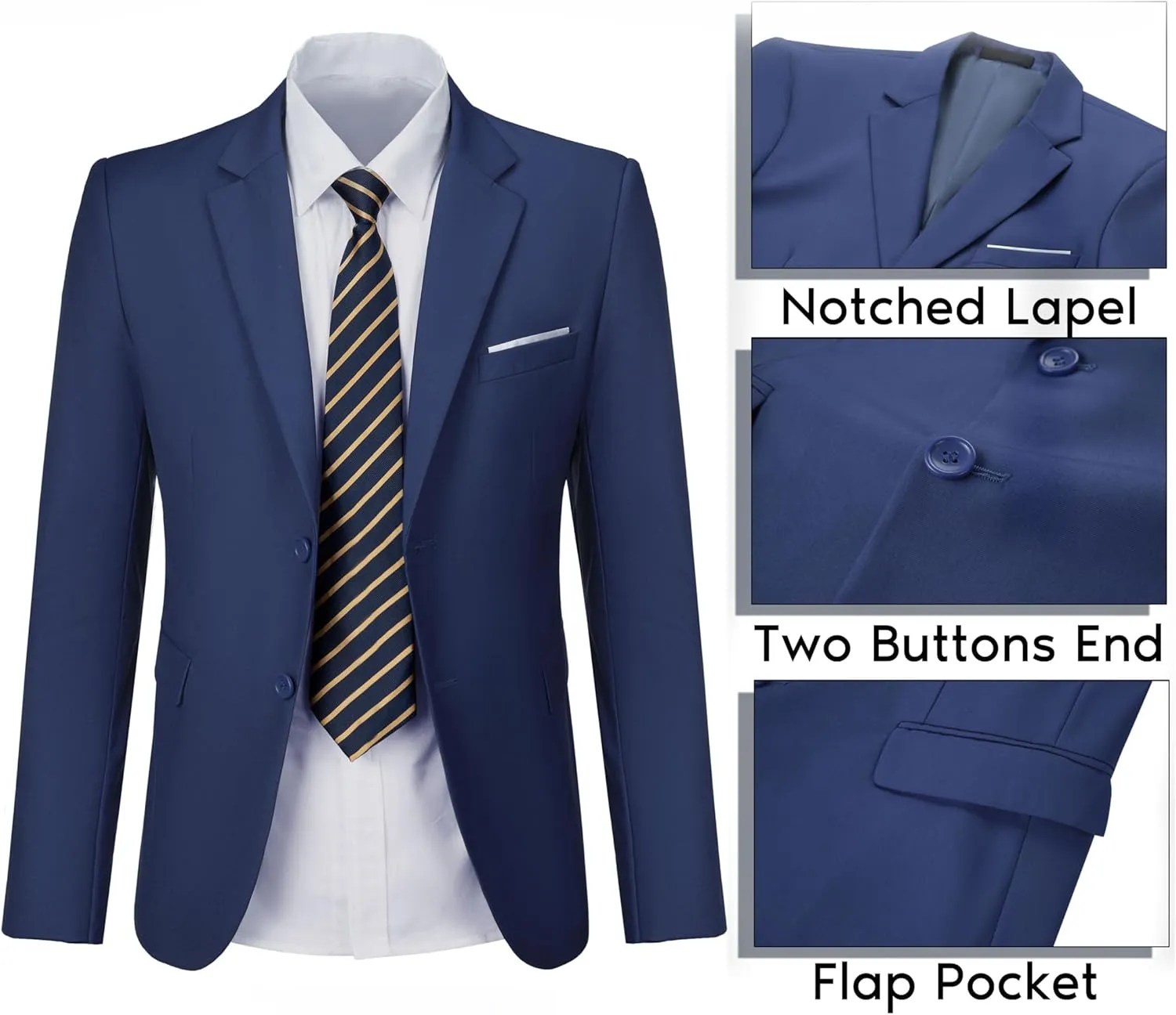 Men's Suit Blazer Casual Coats Lightweight Party Jackets Groomsmen Sports Coat Two Button Tuxedo Suits