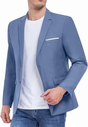 Men's Suit Blazer Casual Coats Lightweight Party Jackets Groomsmen Sports Coat Two Button Tuxedo Suits