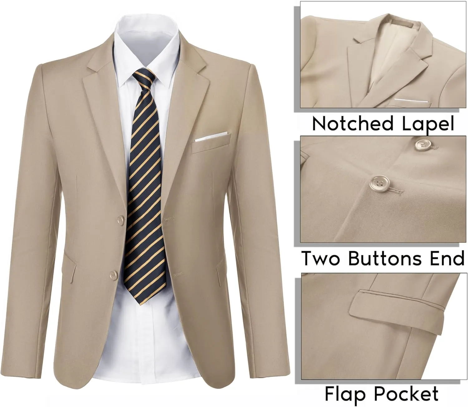 Men's Suit Blazer Casual Coats Lightweight Party Jackets Groomsmen Sports Coat Two Button Tuxedo Suits