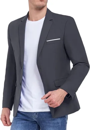 Men's Suit Blazer Casual Coats Lightweight Party Jackets Groomsmen Sports Coat Two Button Tuxedo Suits