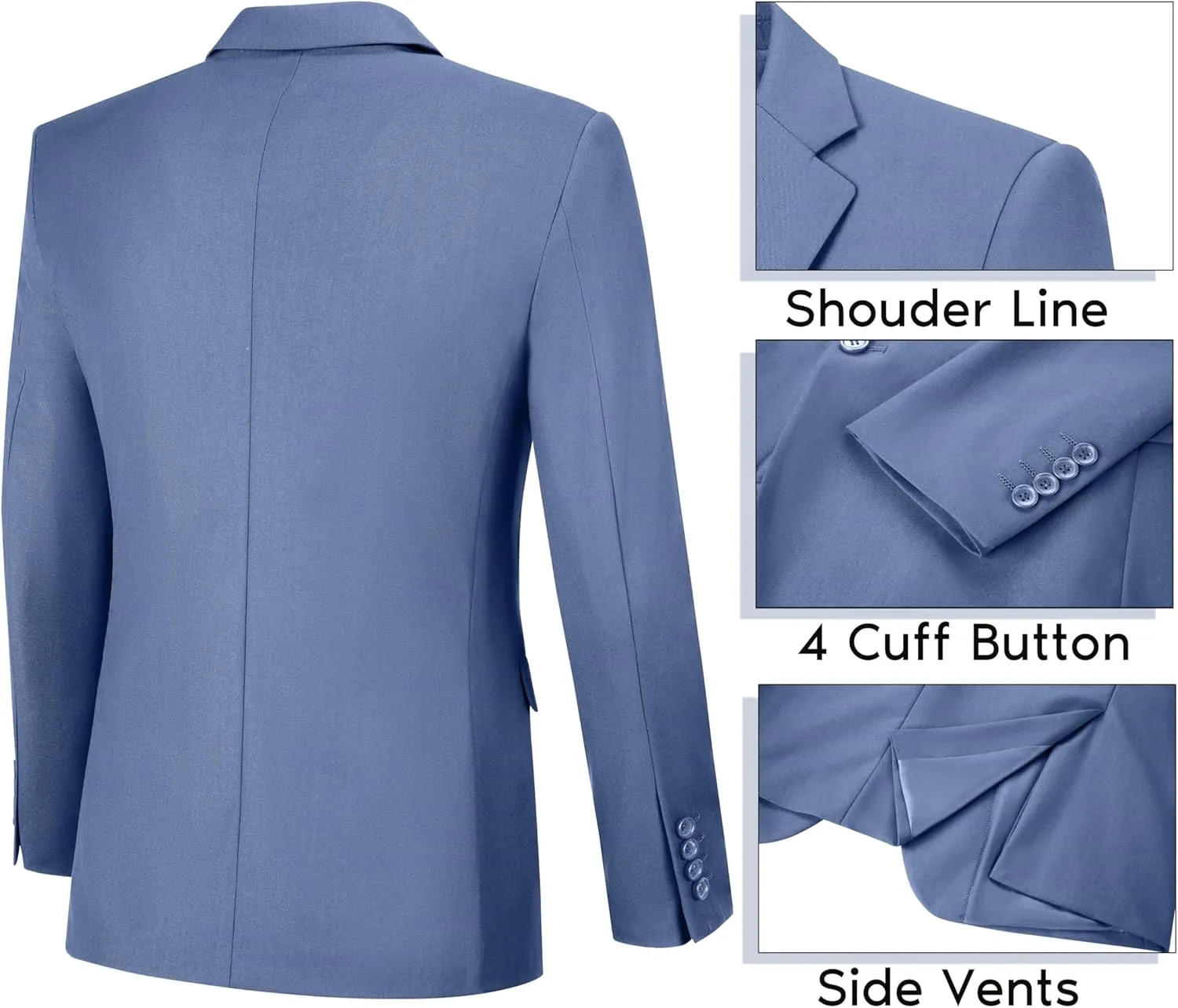 Men's Suit Blazer Casual Coats Lightweight Party Jackets Groomsmen Sports Coat Two Button Tuxedo Suits