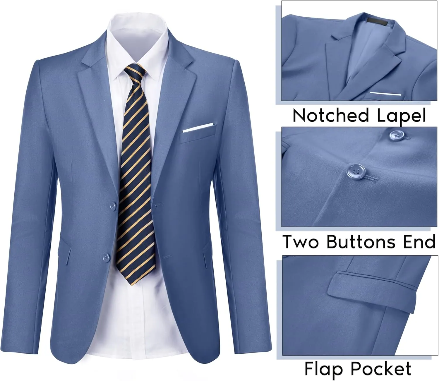 Men's Suit Blazer Casual Coats Lightweight Party Jackets Groomsmen Sports Coat Two Button Tuxedo Suits