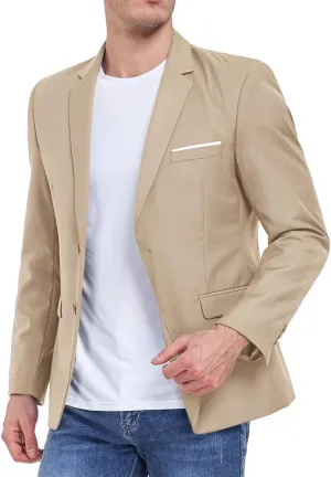Men's Suit Blazer Casual Coats Lightweight Party Jackets Groomsmen Sports Coat Two Button Tuxedo Suits
