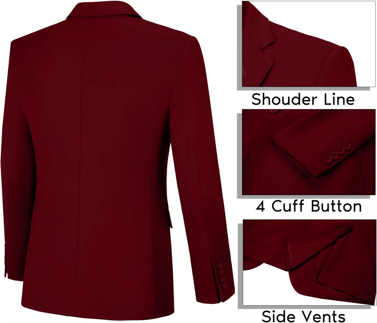 Men's Suit Blazer Casual Coats Lightweight Party Jackets Groomsmen Sports Coat Two Button Tuxedo Suits