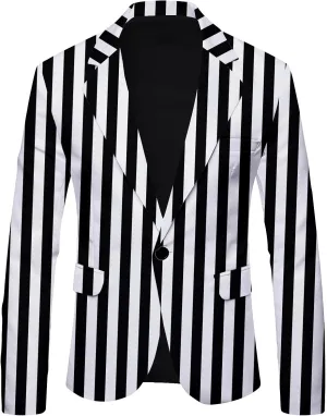 Men's Suit Jacket Classic Fit Patchwork Blazer Stretch One Button Regular Pocket Lapel Premium Knit Dinner Sport Coat
