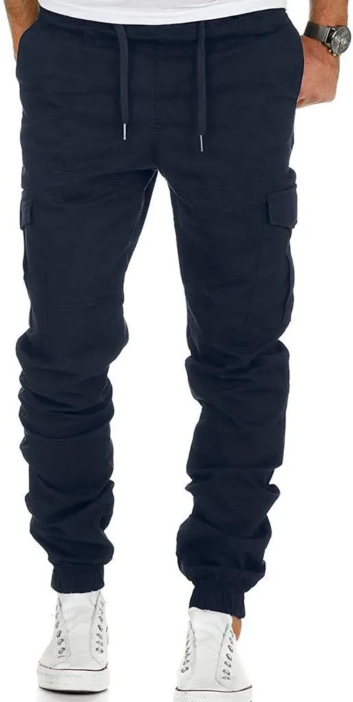 Mens Sweatpants Winter High Street Fashion Leisure Loose Sports Running Solid Color Lace Up Pants Athletic Loose