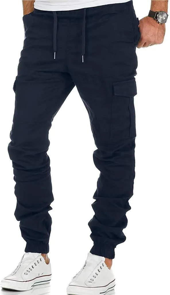 Mens Sweatpants Winter High Street Fashion Leisure Loose Sports Running Solid Color Lace Up Pants Athletic Loose