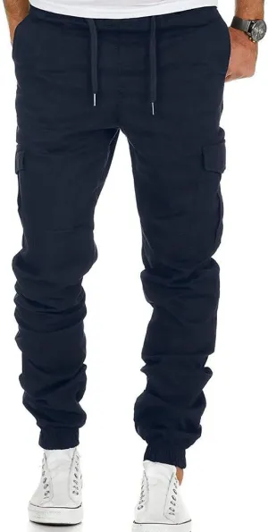 Mens Sweatpants Winter High Street Fashion Leisure Loose Sports Running Solid Color Lace Up Pants Athletic Loose