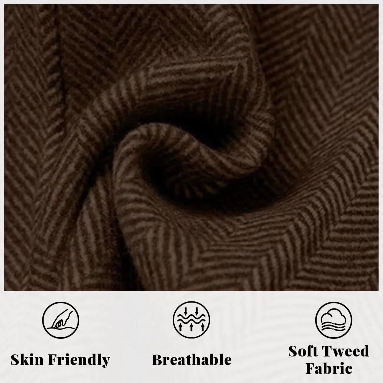 Mens Tweed Blazer Casual Wool Blend Slim Fit Formal Suit Jackets for Men