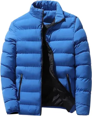 Men's Winter Down Coats Lightweight Warm Puffer Jacket Quilted Thicken Padded Coat Windproof Outerwear