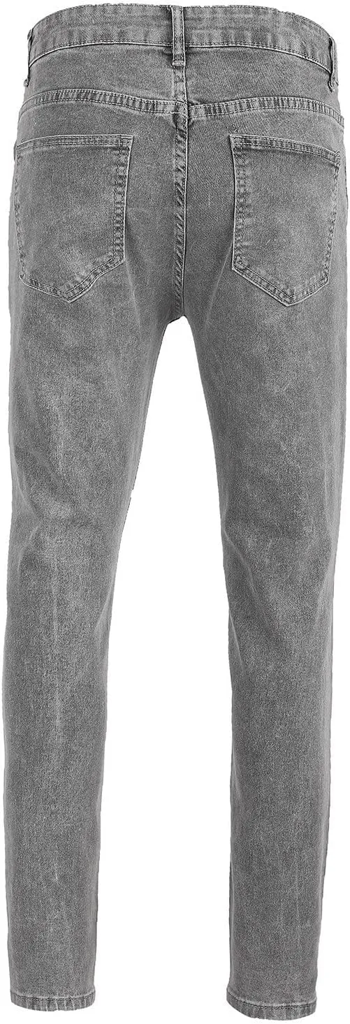 Mens Work Jeans Stretch Flex Classic Camouflage Denim Jeans Flexible Pants Relaxed Wide Leg Denim Trousers Streetwear