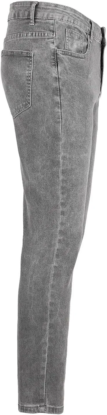 Mens Work Jeans Stretch Flex Classic Camouflage Denim Jeans Flexible Pants Relaxed Wide Leg Denim Trousers Streetwear