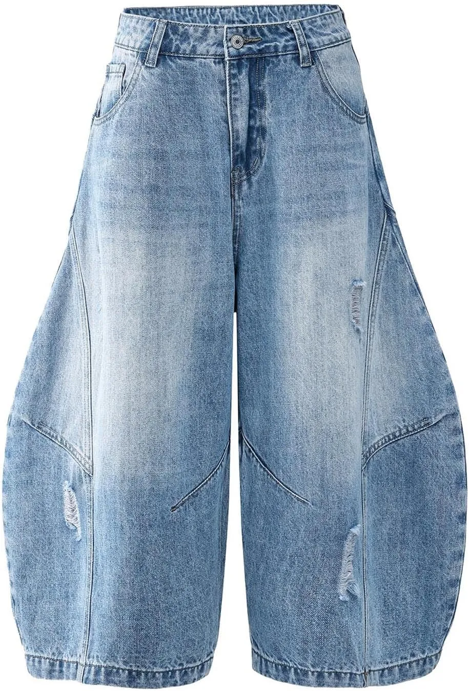 Mens Y2K Grunge Baggy Jean Shorts Casual Hip Hop Aesthetic Pants Loose Fit Denim Shorts Streetwear