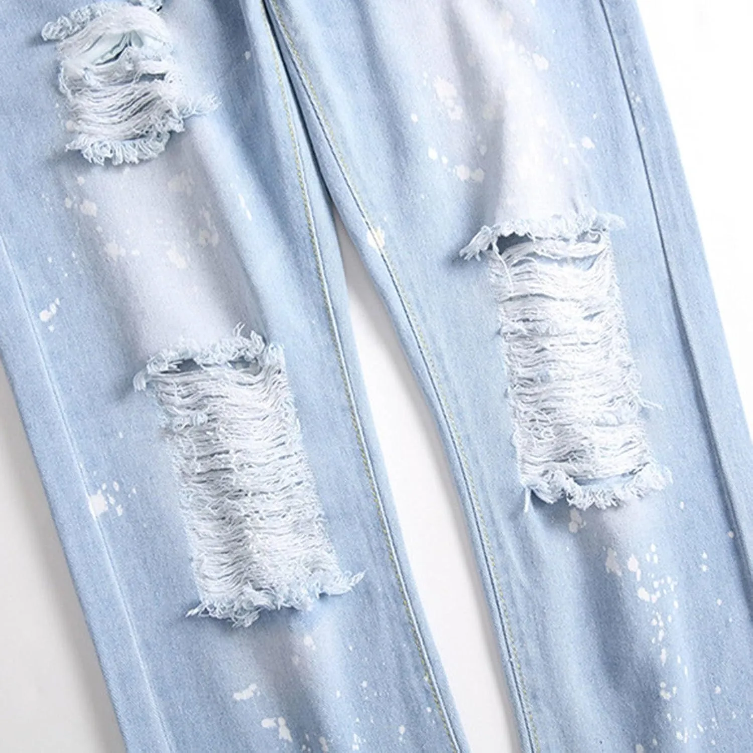 MIDOO Ripped Jeans Men Relaxed Fit Distressed Straight Leg Denim Pants Fashion Comfort Pants Trousers with Pockets