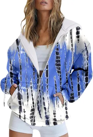 Muyise Womens Full Zip Up Hoodies Long Sleeve Oversized Y2K Coat Trendy Fall Outfits Casual Drawstring Jackets with Pockets
