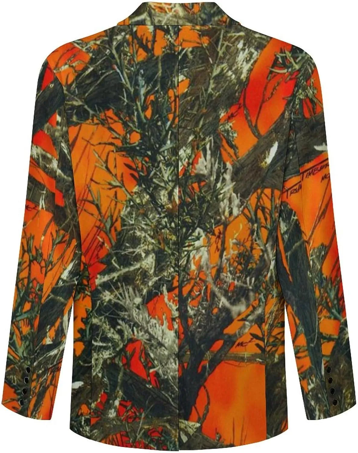 Orange Camouflage Mens Blazer Suit Jacket Lightweight Slim Fit Casual Coat