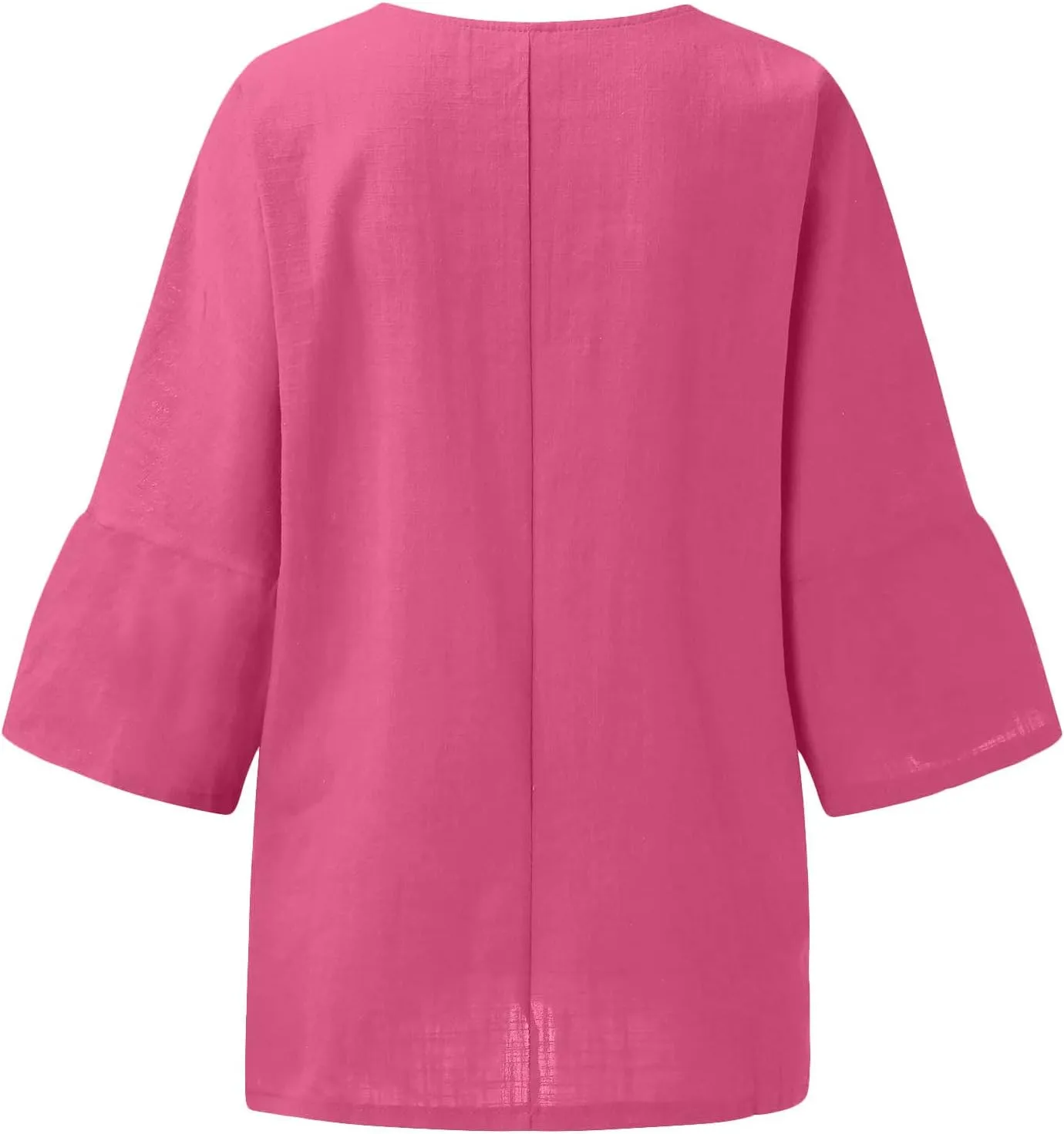 Oversized Cotton Linen Shirts for Women 2023 Summer Casual Half Sleeve Crewneck Tunic Tops Loose Comfy Basic Blouse