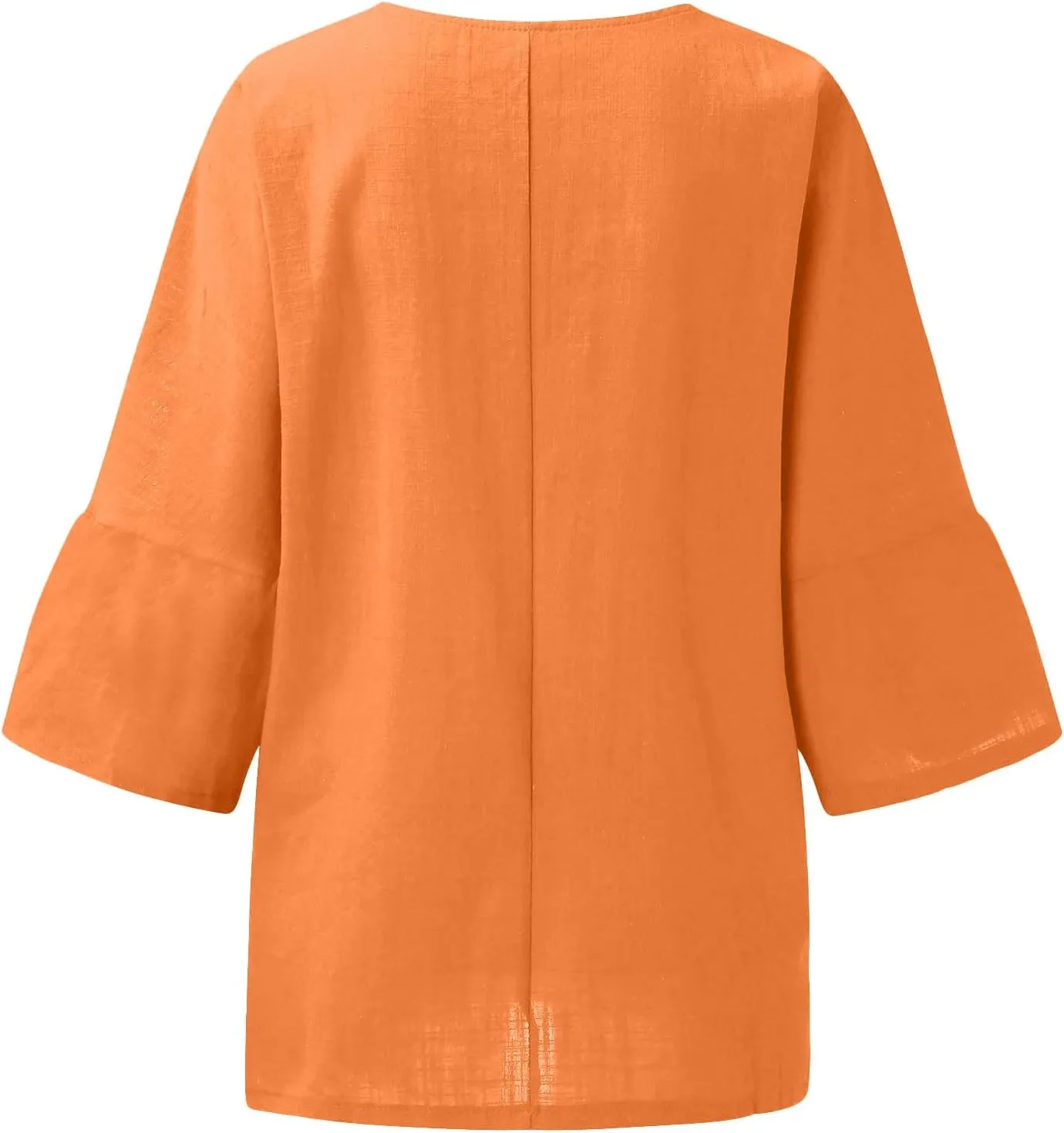 Oversized Cotton Linen Shirts for Women 2023 Summer Casual Half Sleeve Crewneck Tunic Tops Loose Comfy Basic Blouse