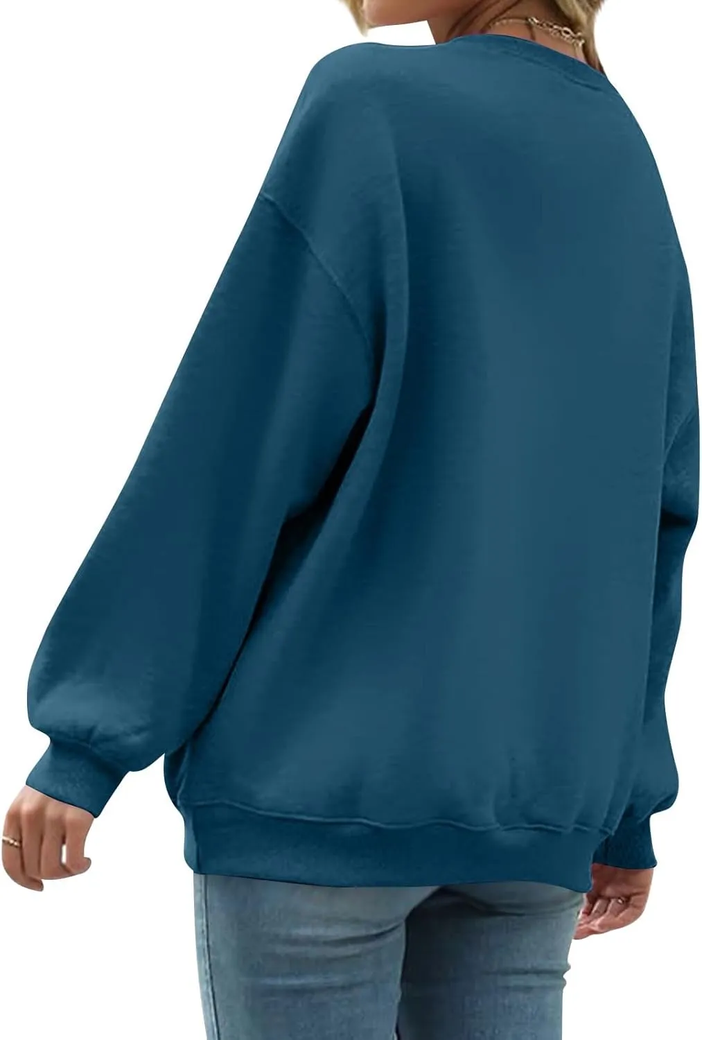 Oversized Crewneck Sweatshirts Women Soft Comfy Fleece Sweatshirts Trendy Fall Pullover Sweaters Preppy Cute Clothes