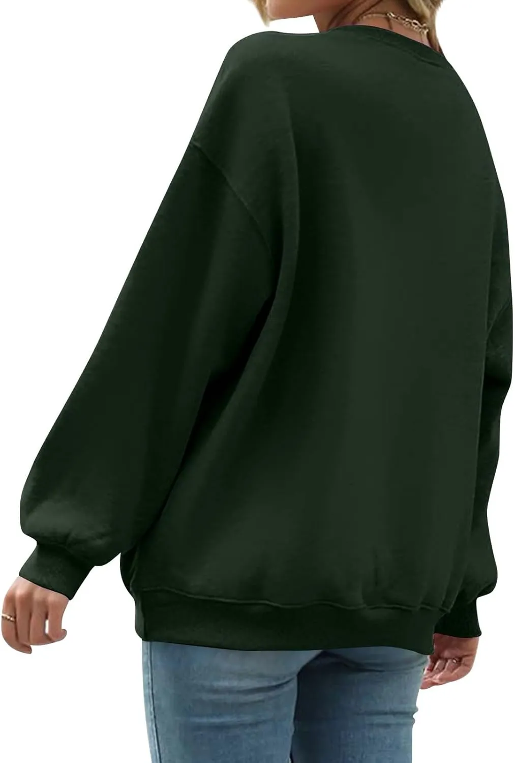 Oversized Crewneck Sweatshirts Women Soft Comfy Fleece Sweatshirts Trendy Fall Pullover Sweaters Preppy Cute Clothes