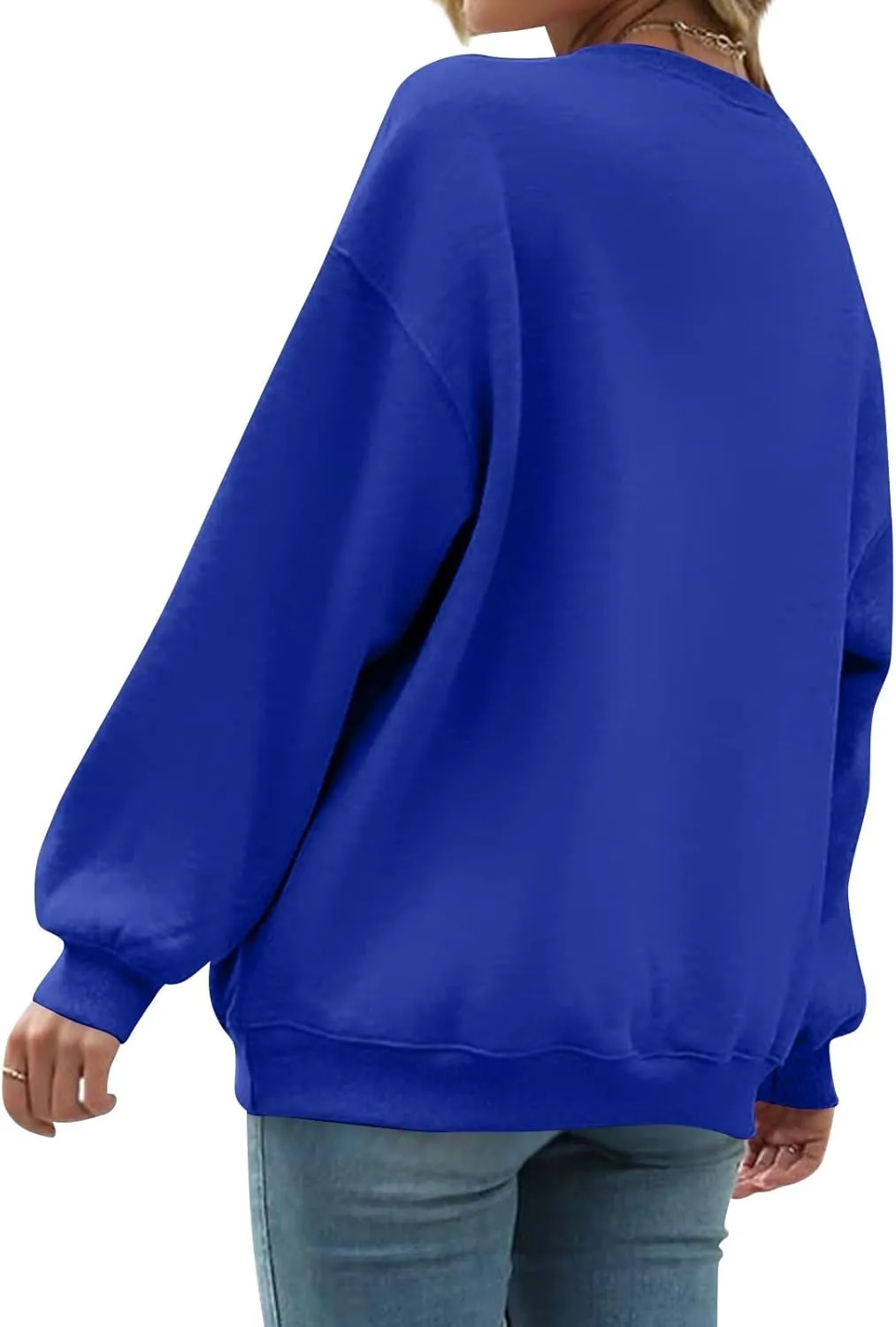 Oversized Crewneck Sweatshirts Women Soft Comfy Fleece Sweatshirts Trendy Fall Pullover Sweaters Preppy Cute Clothes
