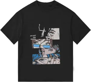 Oversized Graphic Tees Men Vintage Y2K Print Shirts Streetwear Unisex Harajuku T-Shirts