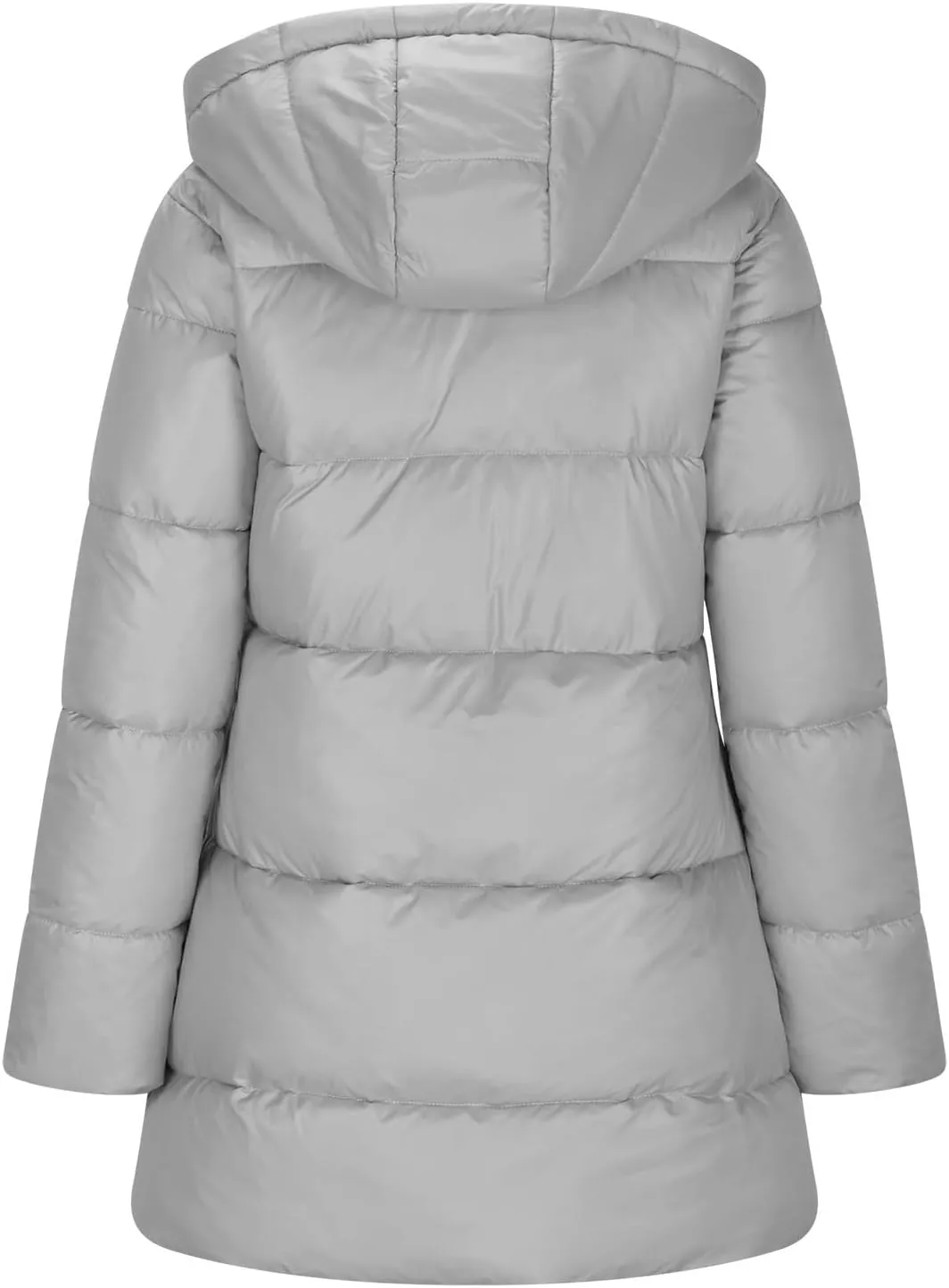 Parkas for Women Button Down Hooded Puffer Jacket Fleece Lined Warm Thick Long Outwear Daily Casual Coats with Pockets