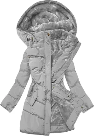 Parkas for Women Button Down Hooded Puffer Jacket Fleece Lined Warm Thick Long Outwear Daily Casual Coats with Pockets