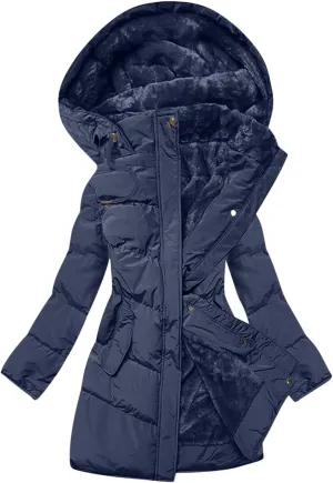 Parkas for Women Button Down Hooded Puffer Jacket Fleece Lined Warm Thick Long Outwear Daily Casual Coats with Pockets