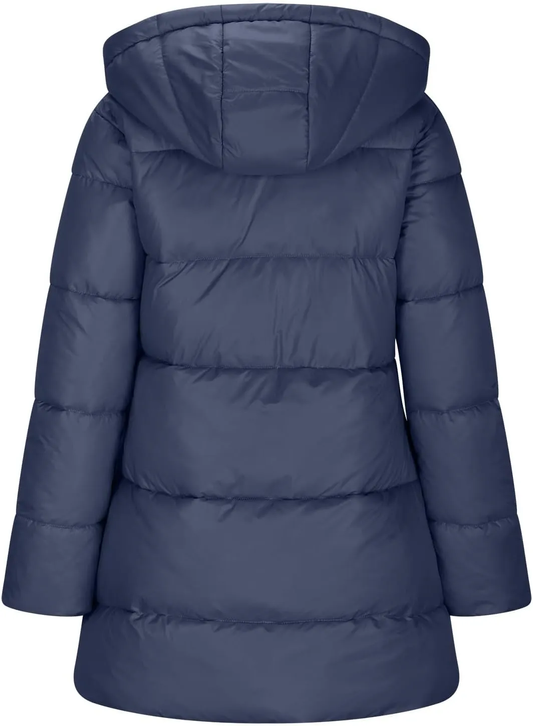 Parkas for Women Button Down Hooded Puffer Jacket Fleece Lined Warm Thick Long Outwear Daily Casual Coats with Pockets
