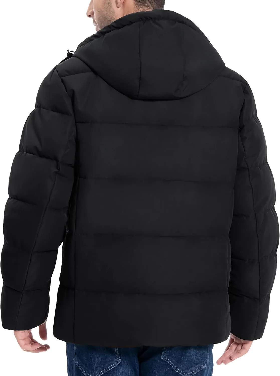 Pioneer Camp Mens Winter Coat Warm Winter Puffer Jacket Waterproof Thicken Insulated Windproof Hooded Down Quilted Coat