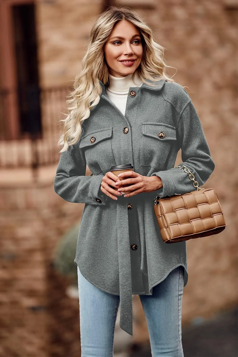 PRETTYGARDEN Women's Fall Fashion Winter Trench Coats Lapel Button Down Peacoat Belted Outerwear Casual Jackets
