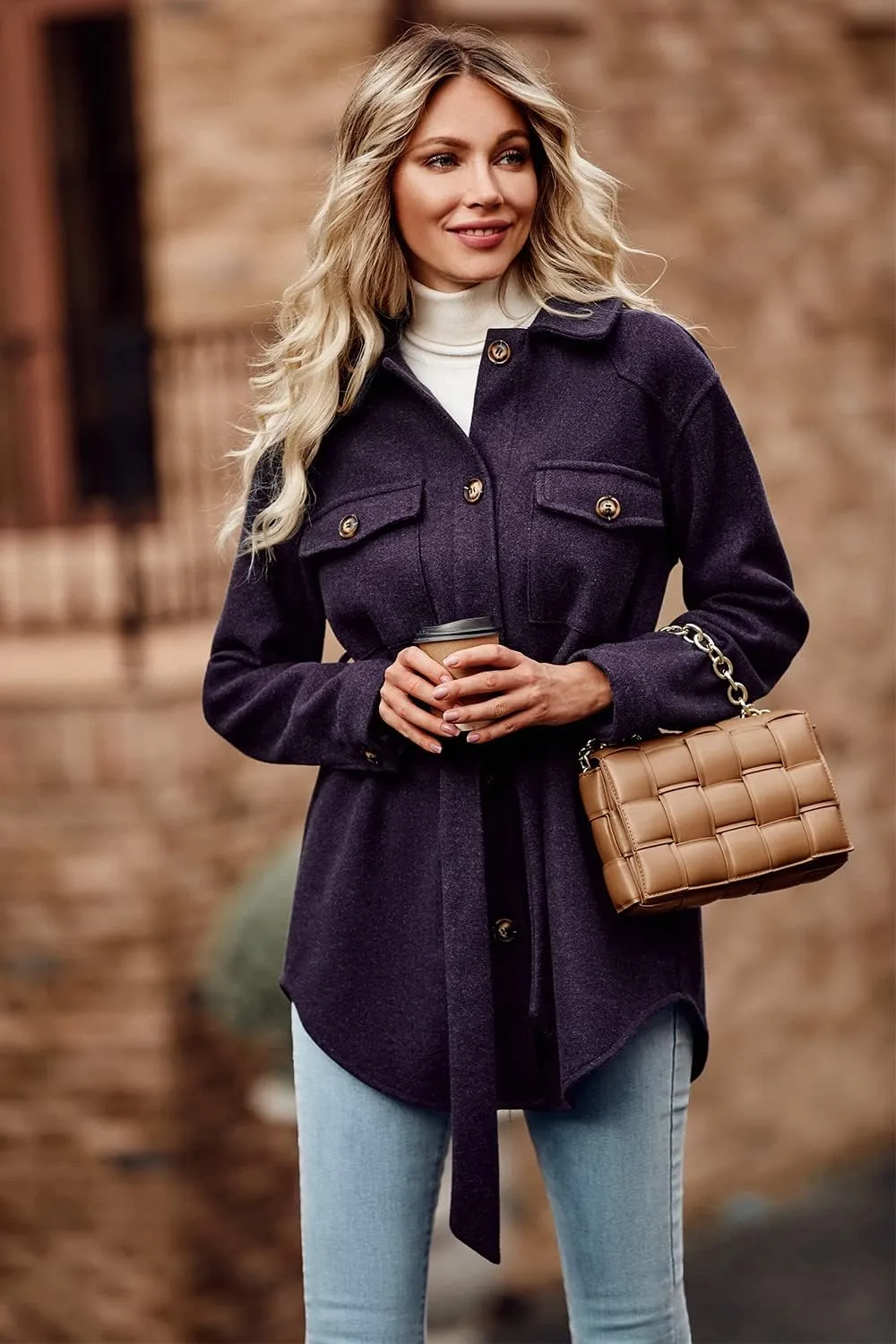 PRETTYGARDEN Women's Fall Fashion Winter Trench Coats Lapel Button Down Peacoat Belted Outerwear Casual Jackets