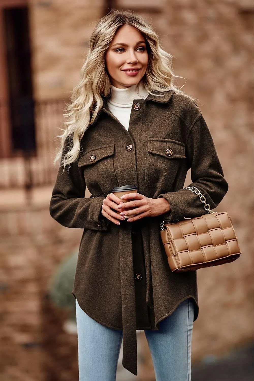 PRETTYGARDEN Women's Fall Fashion Winter Trench Coats Lapel Button Down Peacoat Belted Outerwear Casual Jackets